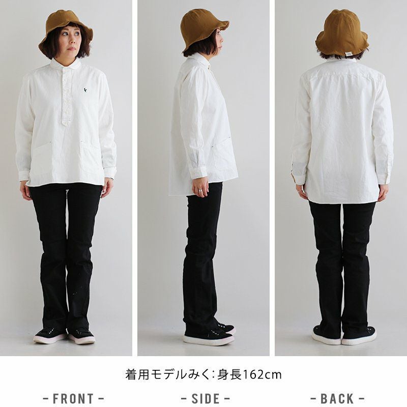 シャツ 長袖 プルオーバー 日本製 綿100％ ソフト オックス 無地 