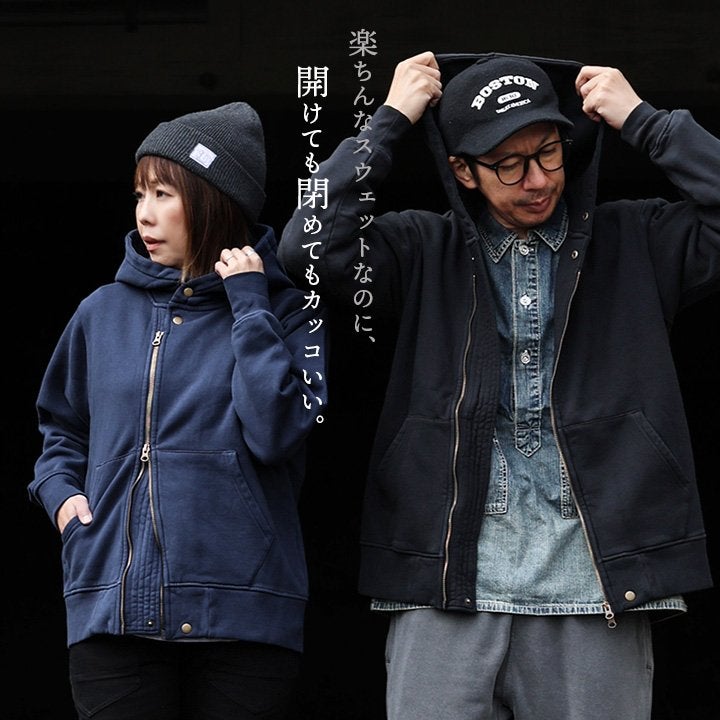 ライダース パーカー メンズ レディース スウェット 暖かい 裏起毛 