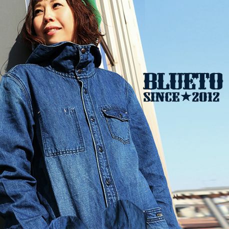 ブルート) BLUETO コート デニムコート モッズコート M-51 モチーフ
