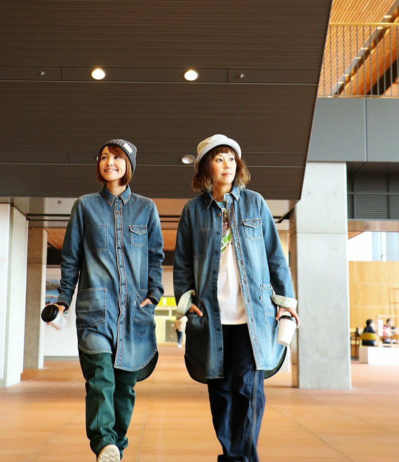 ブルート) BLUETO シャツワンピース 長袖 ミドル丈 デニムシャツ