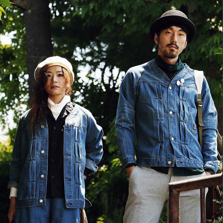ブルート) BLUETO Gジャン ジャケット デニム ノーカラー 「ストレッチ