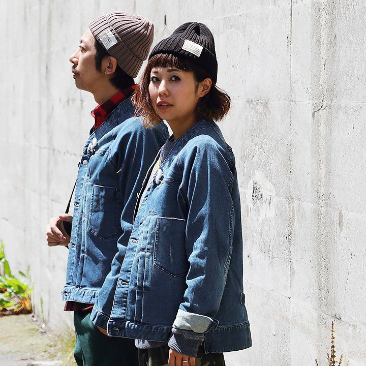 ブルート) BLUETO Gジャン ジャケット デニム ノーカラー 「ストレッチ
