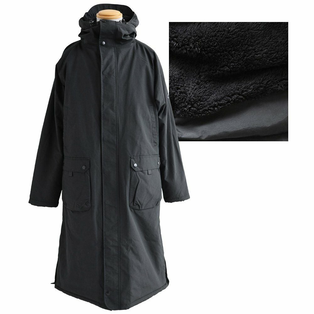 ベンチコート メンズ レディース 裏ボア Wジップ 袖リブ 軽量 撥水