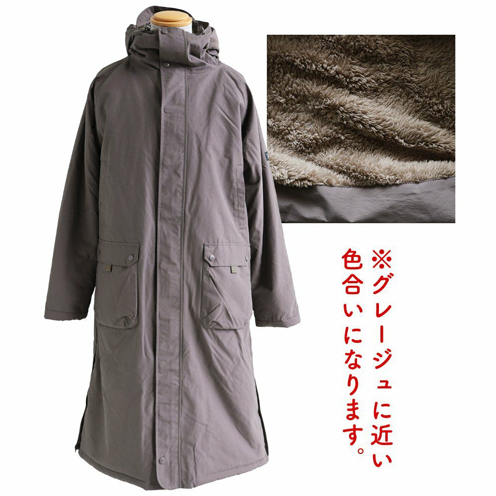ベンチコート メンズ レディース 裏ボア Wジップ 袖リブ 軽量 撥水