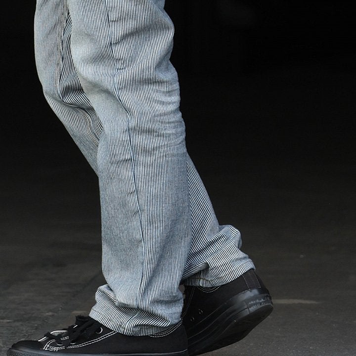 ヒッコリー デニムパンツ メンズ レディース ストライプ ストレッチ