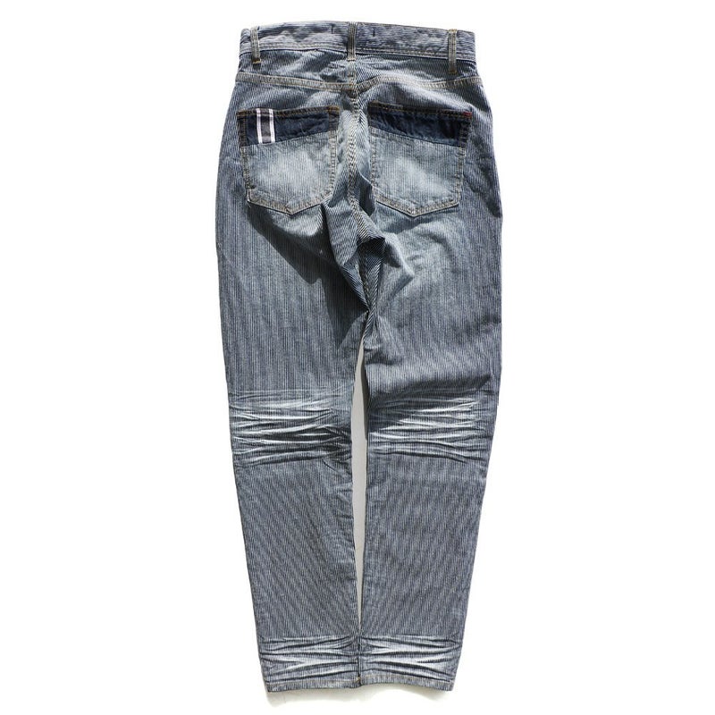 ヒッコリー デニムパンツ メンズ レディース ストライプ ストレッチ