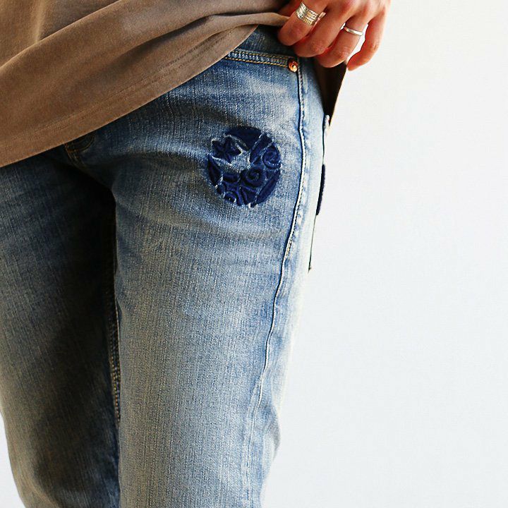 デニム パンツ スリム ストレート ジーンズ ストレッチ メンズ
