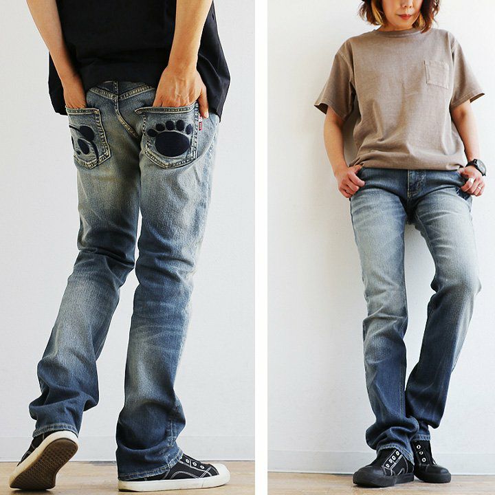 デニム パンツ スリム ストレート ジーンズ ストレッチ メンズ