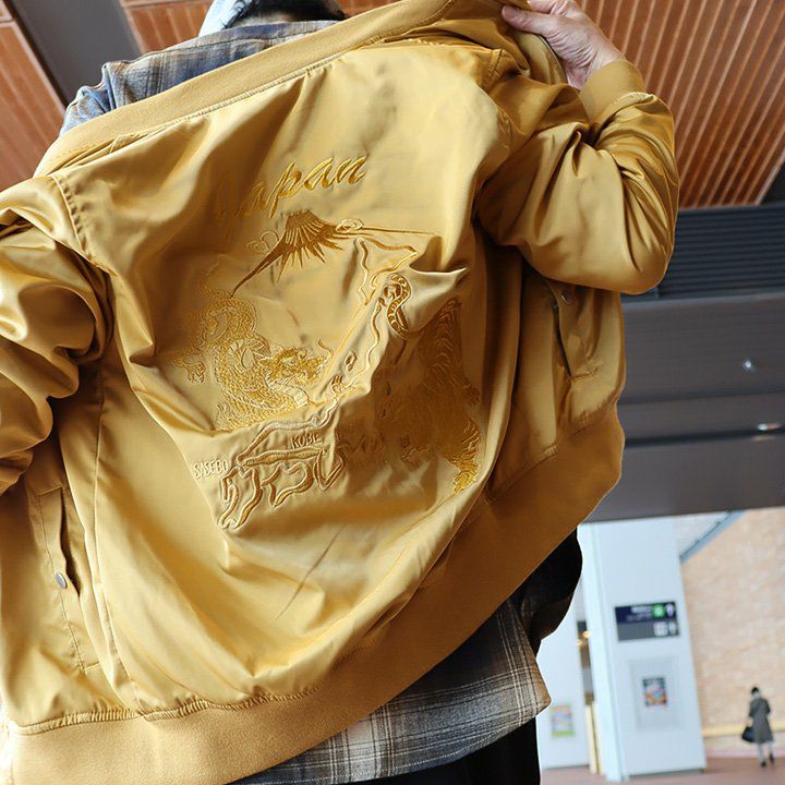 ブルゾン スカジャン MA-1 ジャケット メンズ レディース 龍 虎 刺繍