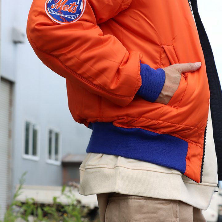 【hiro】AVIREX リバーシブル MA-1 ヤンキース メッツ L AVIREX×MLB アウター ジャケット MA-1 リバーシブル メジャーリーグ