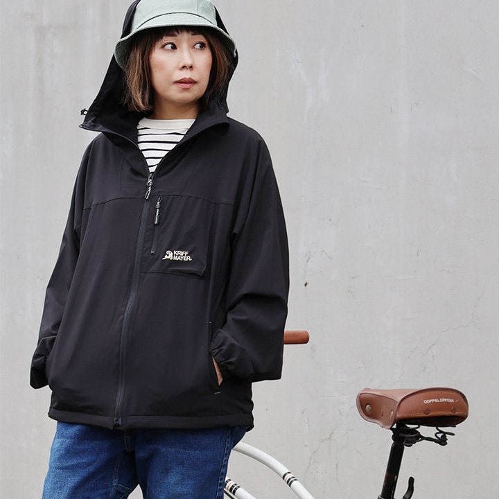 マウンテンパーカー 暖かい 裏フリース ストレッチ ナイロン 着痩せ