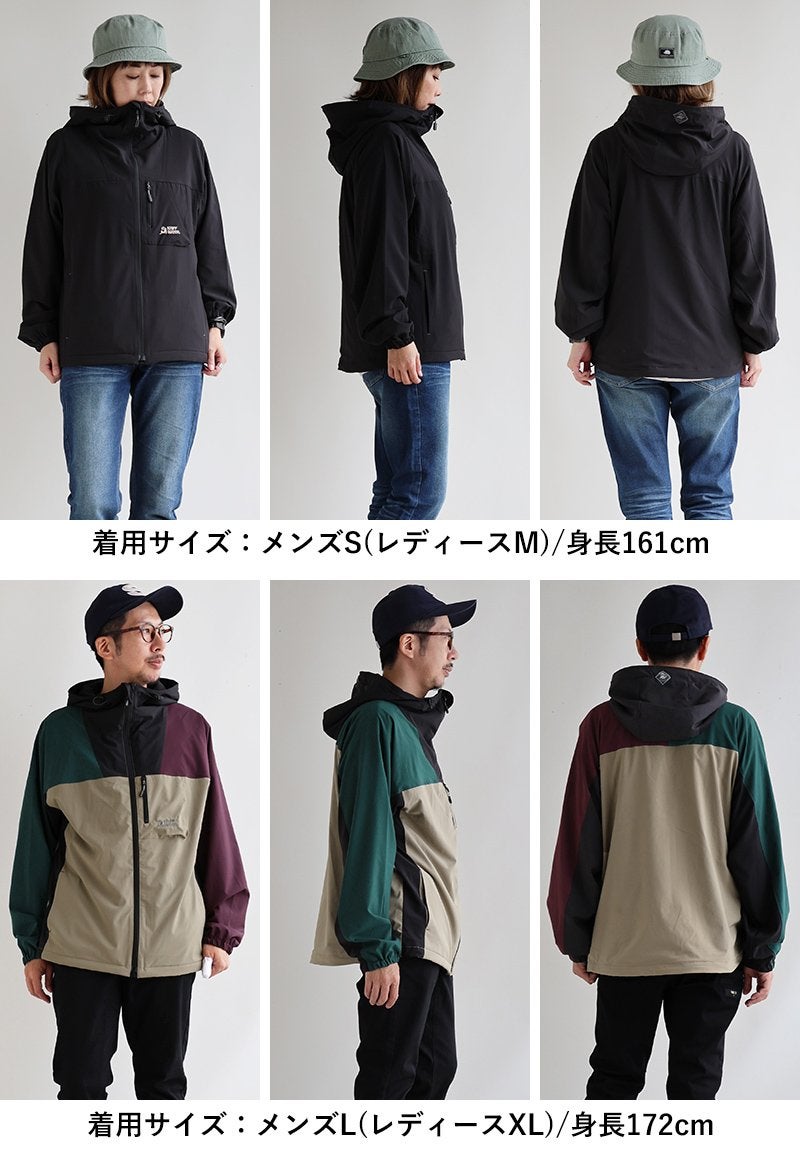 マウンテンパーカー 暖かい 裏フリース ストレッチ ナイロン 着痩せ