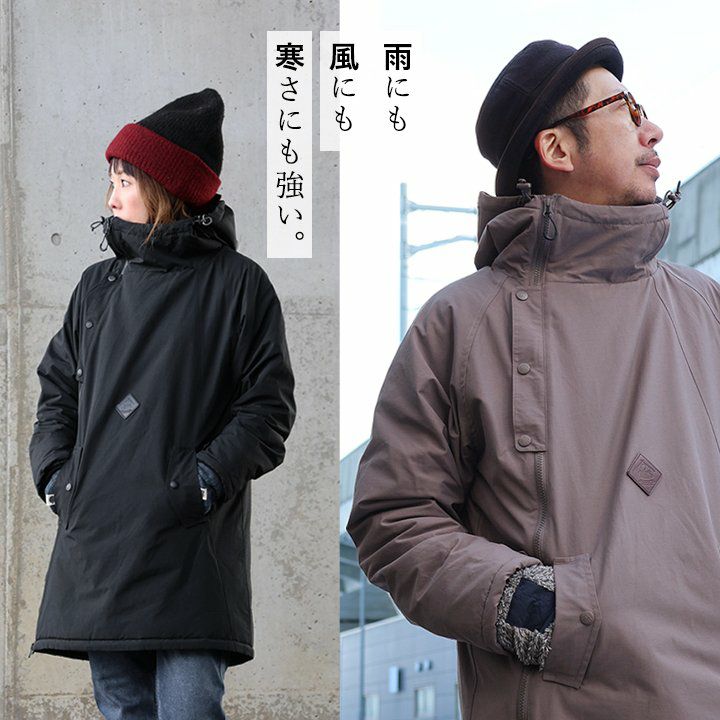 【ユニセックス】A.P.C. フーデッドコート S カーキ ボアライナー付き防寒 暖かい 裏ボア コート メンズ レディース アノラック風 斜めジップ