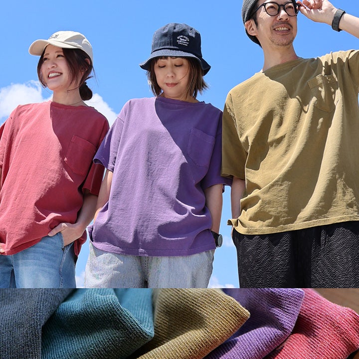 メール便50】 ユーズド カラー tシャツ メンズ レディース 半袖 5分袖