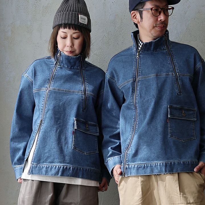 デニム ブルゾン Gジャン メンズ レディース ストレッチ コットン