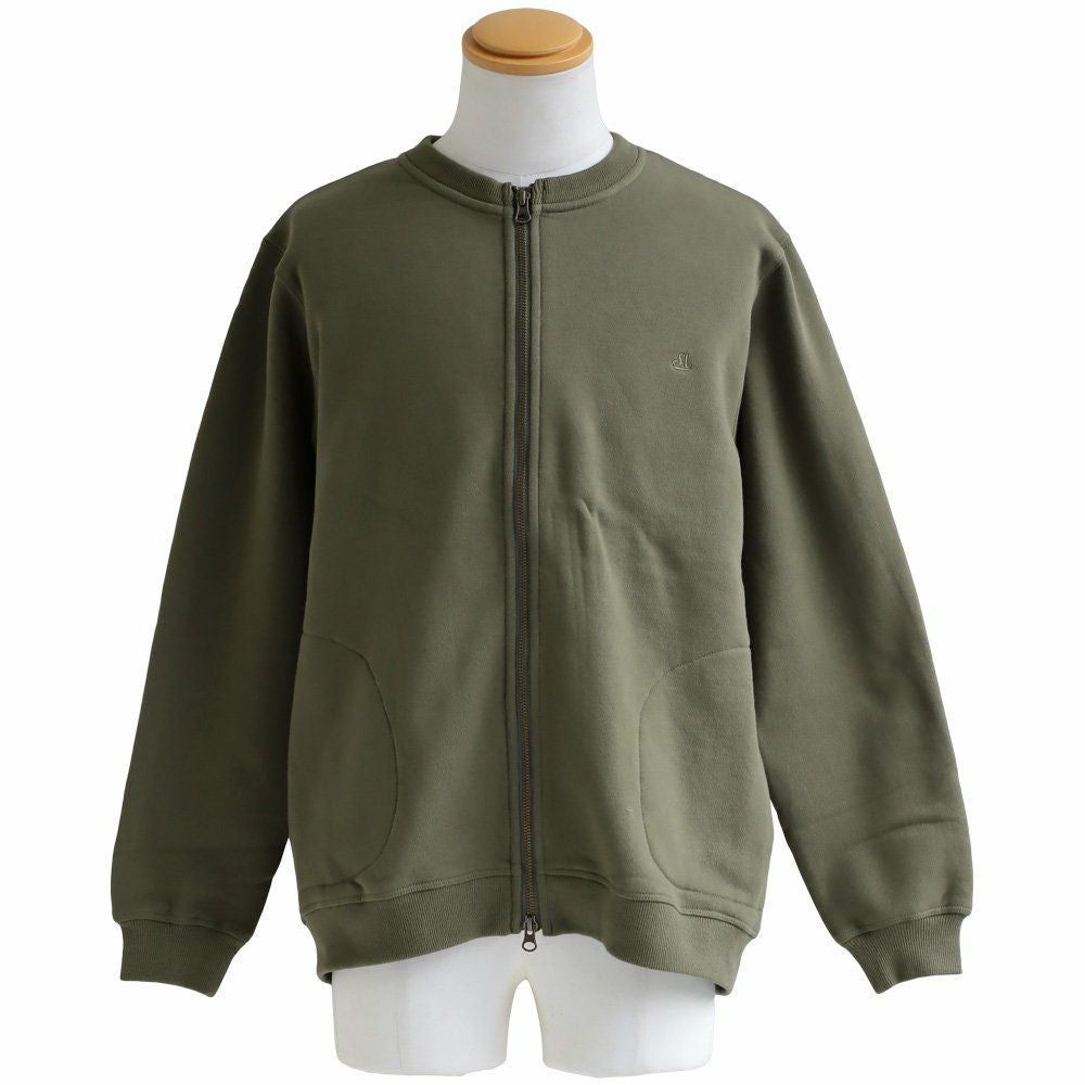 カーディガン スウェット ジップアップ 秋 冬 すっきり 着痩せ