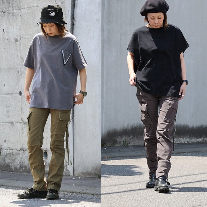 カーゴ パンツ レディース カッコイイ 脚長 スリムフィット ストレート