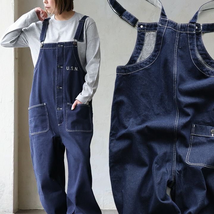 デッキパンツ ワイド ワイドパンツ オーバーオール サロペット デニム