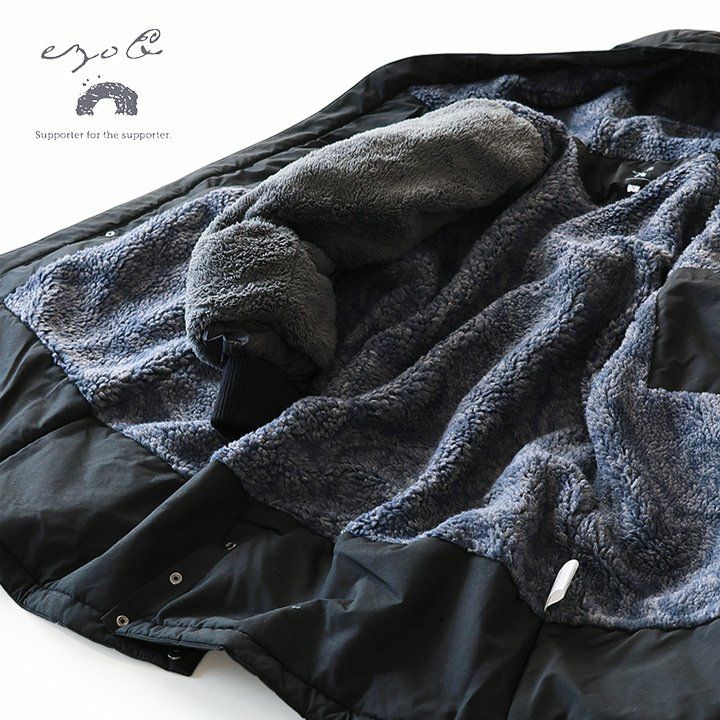 暖かい 裏ボア コート メンズ レディース カシュクールネック ワイド A