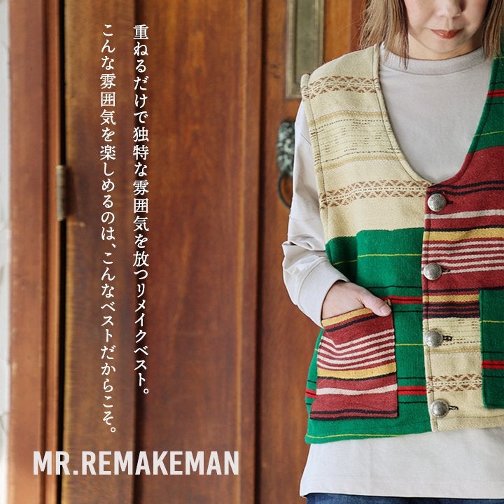 MR.REMAKEMAN ミスターリメイクマン ベスト メンズ レディース Vネック