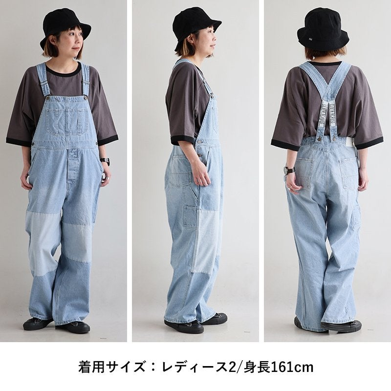 オーバーオール サロペット デニム ストレート ワイド レディース
