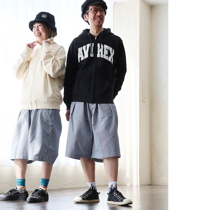 ハーフパンツ ひざ下丈 メンズ レディース ワイド バルーン TCツイル