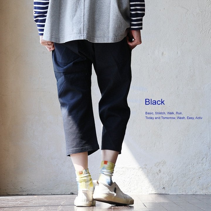 麻 クロップド パンツ シェフパンツ メンズ レディース 夏 涼しい