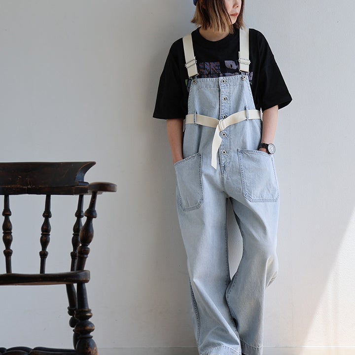 新品 Johnbull☆レディース オーバーオール☆日本製 ワークデニム☆女性M Johnbull ジョンブル オーバーオール レディース デニム サロペット