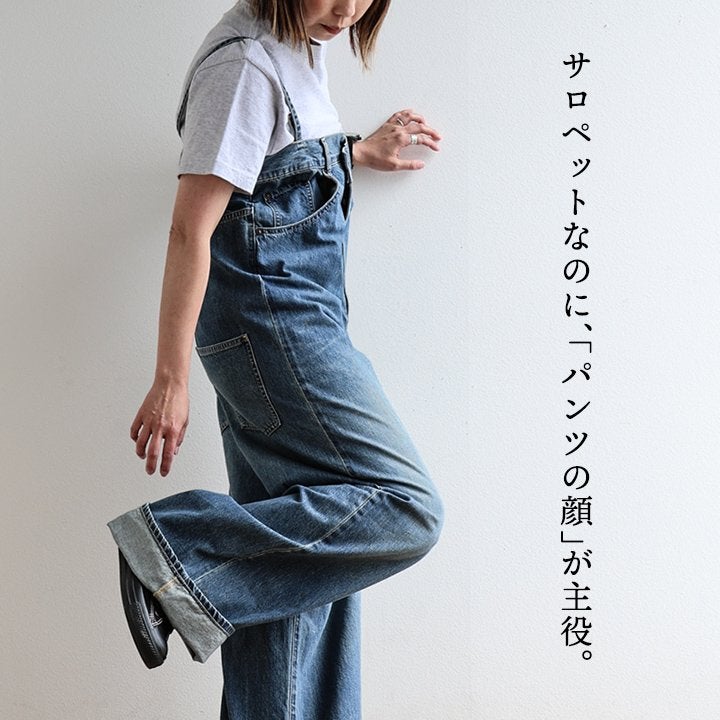 Johnbull ジョンブル サロペット レディース デニム ワイド