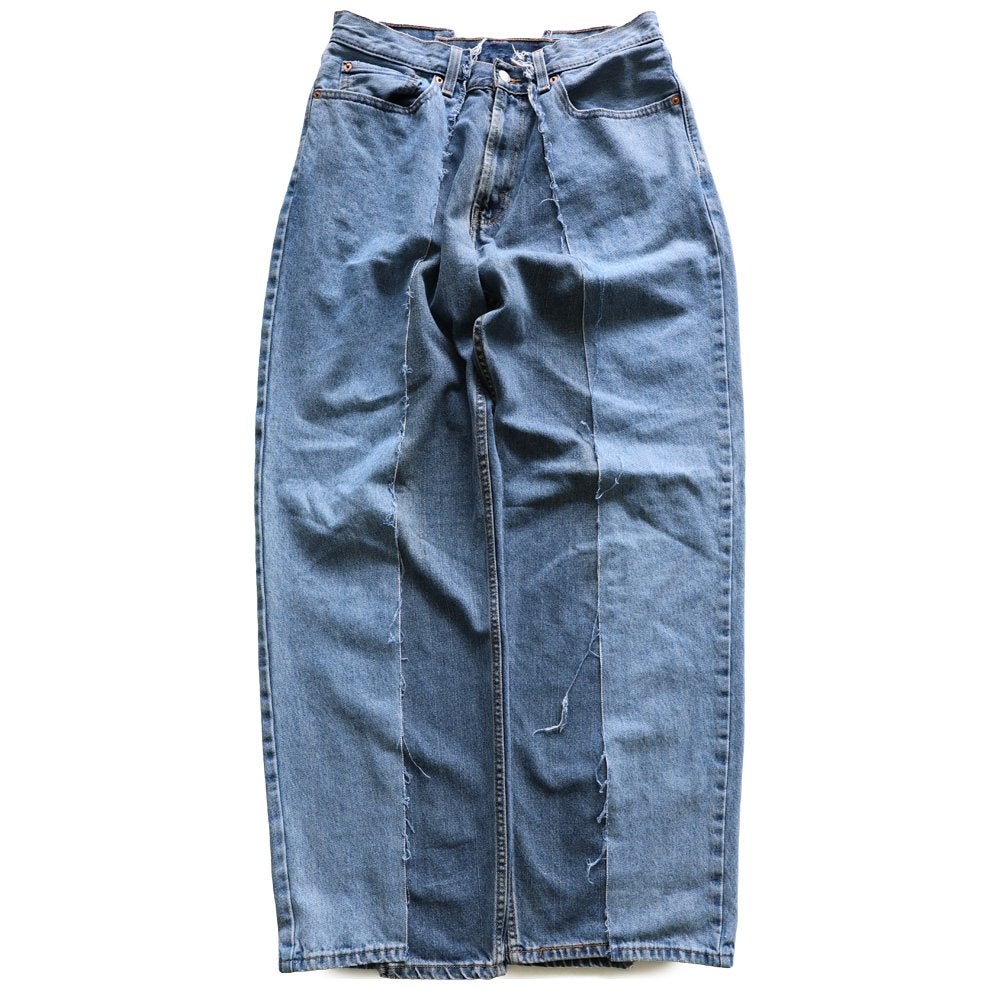 デニムパンツ レディース バギーパンツ ワイド リメイクデニム USED