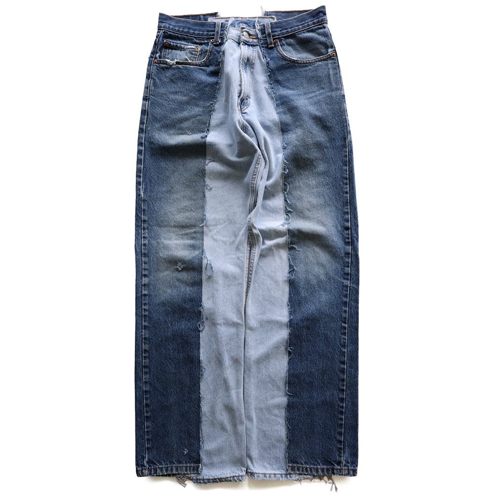 デニムパンツ レディース バギーパンツ ワイド リメイクデニム USED